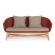 Canapea lemn maro textil bej rosu scarlet 168x78x77 cm