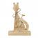 Figurina pisica lemn maro 11x3x16 cm