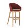 Set 2 scaune bar lemn maro textil rosu coachella 56x57x110 cm