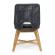 Set 2 scaune lemn maro textil gri hesperia 50x68x86 cm