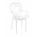 Set 4 scaune gradina otel alb etienne 49x49x89 cm