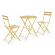 Set mobilier gradina masa 2 scaune fier galben wissant 41x45x80 cm, 60x71 cm