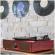 Pick-up , gramofon cu 3 viteze, boxe integrate bluetooth, gonga® visiniu