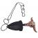 Cutit tactic de vanatoare ideallstore®, death valley, 8.5 cm, negru, teaca cu lant inclusa