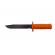 Cutit tactic de vanatoare ideallstore®, military convoy, 10 cm, portocaliu, teaca cu lant inclusa