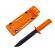 Cutit tactic de vanatoare ideallstore®, military convoy, 10 cm, portocaliu, teaca cu lant inclusa
