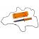 Cutit tactic de vanatoare ideallstore®, military specialist, 10 cm, portocaliu, teaca cu lant inclusa