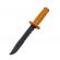 Cutit tactic de vanatoare ideallstore®, military specialist, 10 cm, portocaliu, teaca cu lant inclusa
