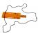 Cutit tactic de vanatoare ideallstore®, military specialist, 10 cm, portocaliu, teaca cu lant inclusa