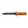 Cutit tactic de vanatoare ideallstore®, military specialist, 10 cm, portocaliu, teaca cu lant inclusa