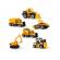 Set 6 mini masinute pentru constructii, gonga® galben