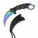Set box autoaparare si cutit karambit rainbow , 18.5 cm ideallstore® , otel inoxidabil