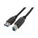 Cablu usb 3.0 usb a mufa - usb b mufa nichelat 1m negru 28awg logilink cu0023