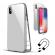 Husa de protectie magnetic 360, folie sticla inclusa, pentru apple iphone x, argintiu