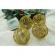 Set de 4 ornamente de brad, flippy, de tip glob, auriu, cu ø de 8 cm, din metal, cu finisaj sclipitor , cutie  8  cm adancime x 32  cm lungime x 8  cm inaltime