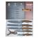 Set de 6 cutite rawi, din metal marmurat maro