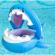 Colac de inot gonflabil pentru copii, albastru, model rechin, 90 cm, flippy