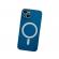 Husa magsafe pentru apple iphone 12, silicon, protectie pentru camera, magnetica, incarcare wireless,  flippy, albastru