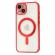 Husa magsafe pentru apple iphone 13, full cover, protectie camera, margini colorate electroplating, magnetica, incarcare wireless, flippy, rosu
