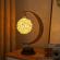 Lampa veghe flippy, semi-luna cu glob din rattan, led, 28x15 cm, alb cald