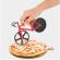 Cutit pizza creativ flippy, in forma de bicicleta, cu suport pentru cutit, 19 x 12.5 cm, otel/pp, negru