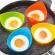 Set 4 forme pentru oua posate flippy, din silicon rezistent la temperatura mare, usor de utilizat, multicolor