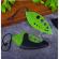 Tocator manual pentru ierburi flippy, instrument de curatat frunze, tocator, margini ascutie, 9 gauri de diferite dimensiuni, multifunctional, material otel inoxidabil, rezistent la rugina, 14 x 5.5 cm, verde