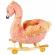 Balansoar pentru bebelusi, flamingo, lemn + plus, cu rotile, roz, 66 cm