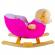 Balansoar pentru bebelusi, ursulet, lemn + plus, roz, 60x34x45 cm