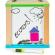 Cub educational din lemn cu tabla ecotoys hm015470