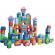 Set educational cu blocuri din lemn 100 piese orasel ecotoys