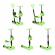 Trotineta 5 in 1 cu sezut si 3 roti cu led ecotoys ym-sw-6 - verde