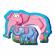 Puzzle mama si copilul, elefant,8 piese