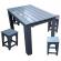 Set masa pentru gradina cu scaune gri din PVC