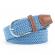 Curea impletita, KOTYS, elastica, unisex, lungime variabila 105 - 125 x 3.5 cm, culoare albastru deschis bleu