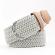 Curea impletita, KOTYS, elastica, unisex, lungime variabila 105 - 125 x 3.5 cm, culoare gri deschis