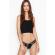 Chiloti Victoria Secret, Wispy Vines Thong, Negru cu model, S