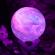Lampa de veghe in forma de luna cu stele 3d moon light, alimentare baterii, stand din lemn inclus, 10 cm, flippy