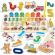 Tabla educativa din lemn cu cifre, animale si vehicule ricokids 781400