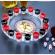 Joc de baut ruleta flippy, cu 16 pahare de shot din sticla , 30 x 30 x 5.5 cm, model 2, rosu/negru