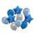Set 10 baloane Aniversare, Albastru si Alb