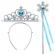 Set rochie si trei accesorii elsa frozen, ideallstore®, 7-9 ani, carnaval