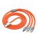 Cablu de incarcare fast charge, 3 in 1, 120 w, lungime 2 m, material silicon la
