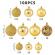 Set 101 globuri aurii pentru bradul de craciun, diametre globuri: 6/4/3 cm