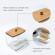 Cutie depozitare pentru betisoare de ureche, din plastic cu capac din lemn