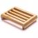Sapuniera din lemn natural bambus, anti-derapanta, drenaj apa, 12.5 x 8 cm, maro