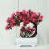 Bonsai decorativ artificial in ghiveci, roz, 20 cm, mct-20k322r