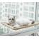 Hamac pentru pisicute cu prindere pe geam, bej, 55 x 32 cm, greutate maxim