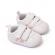 Adidasi albi cu dungi laterale roz (marime disponibila: 3-6 luni (marimea 18