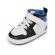 Adidasi albi cu negru si albastru, inalti pentru bebelusi (marime disponibila: